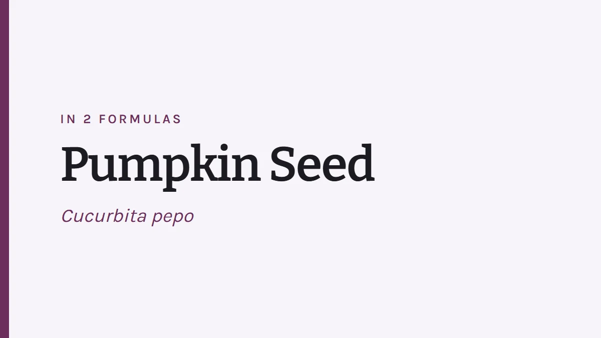 Card reading Pumpkin Seed, Cucurbita pepo, in 2 formulas